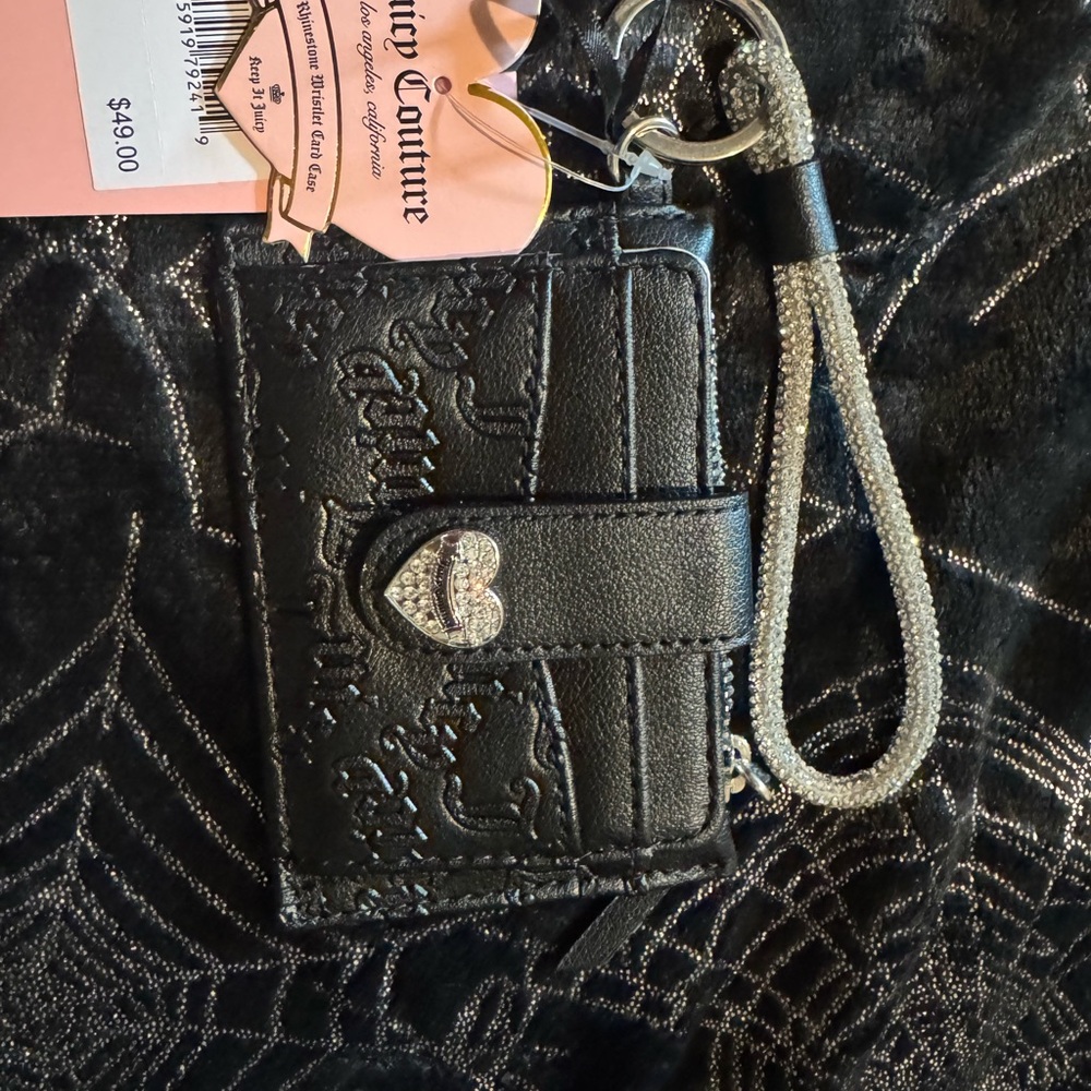 Juicy Couture Black and Cream Card Holder